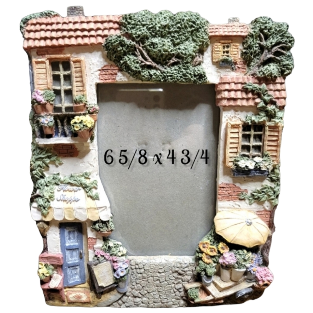 Vtg 1996 Figi Graphics Resin Picture Frame Flower Shoppe Collector's